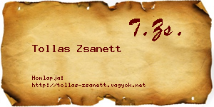 Tollas Zsanett névjegykártya